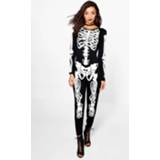 👉 Jumpsuit zwart vrouwen Tall Halloween Skeleton