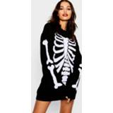 👉 Halloween Skeleton Knitted Sweater Dress, Black