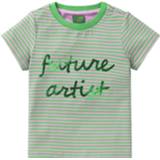 👉 Shirt groen roze gestreept zijde vrouwen meisjes Oilily Jersey t-shirt met glitter tekst- 8717925912739 8717925912708 8717925912722