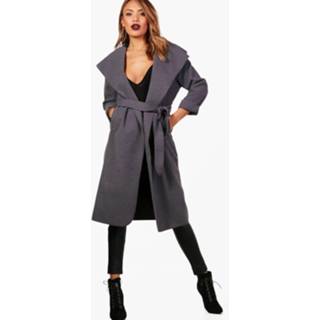 👉 Belted Shawl Collar Coat, Charcoal