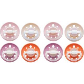 👉 Speen roze rood oranje latex meisjes Nip fopspeen Cherry Rond Girl Gr. 1 vanaf de geboorte pink/rood/orange 8 stuks - Roze/lichtroze