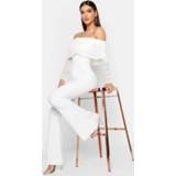 👉 Mesh Bardot Ruched Jumpsuit, White