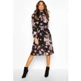 👉 Dress vrouwen Floral Print Ruffle Neck Midi