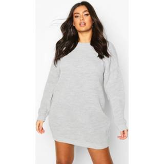 👉 Plus Crew Neck sweater Dress, Silver