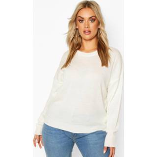 👉 Plus Boxy Crew Neck sweater, Cream