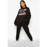 👉 Rolling With The Homies Slogan Oversized Sweatshirt, Black