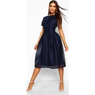 👉 Boutique Full Skirted Prom Midi Dress, Navy