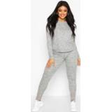 👉 Vrouwen Plus Rib Oversized Top + Jogger Co-Ord
