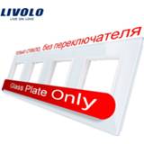 👉 Switch wit Livolo Luxury White Crystal Glass Panel, 294mm*80mm, EU standard,Quadruple Panel For Wall Socket