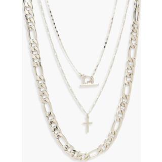 👉 One Size vrouwen Chunky Chain & T-Bar Layered Necklace