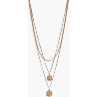 Simple Coin Layered Necklace, Gold