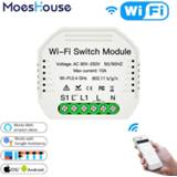 👉 Lichtschakelaar MiNi Wifi Smart Light Switch Diy Breaker Module Life/Tuya APP Remote Control,Works with Alexa Echo Google Home 1 2 Way