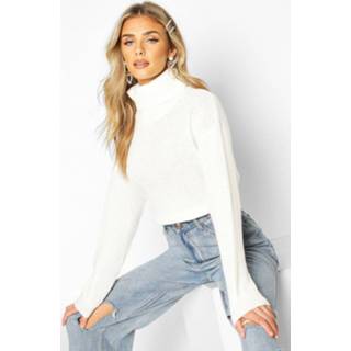 Cropped Fisherman Roll Neck sweater, Cream