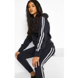 👉 Hooded Fleece Side Stripe Tracksuit, Navy