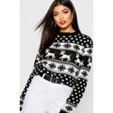 👉 Reindeer & Snowflake Christmas Sweater, Black