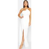 👉 Bandeau Wrap Detail Split Maxi Bridesmaid Dress, White