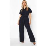 👉 Plus Cowl Neck Belted Wide Leg Jumpsuit, Red