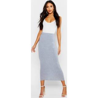 Basic Jersey Midaxi Skirt, Grey Marl