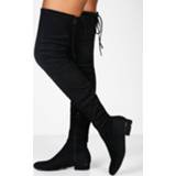 👉 Flat Tie Back Thigh High Boots, Black