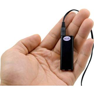 Voicerecorder zwart CHIPAL Global Kleinste 8 gb Professionele Voice Recorder Digitale Audio Mini Dictafoon + MP3 Speler USB Flash Drive 8719951693163