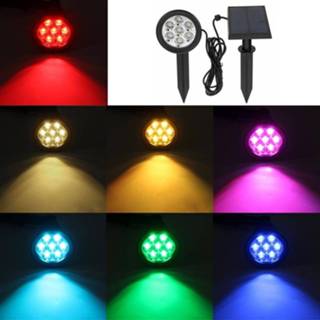 👉 Solar 7 LED Color Changing Spot Light Wall Garden Buiten Yard Landscape Lamp 8720072779292