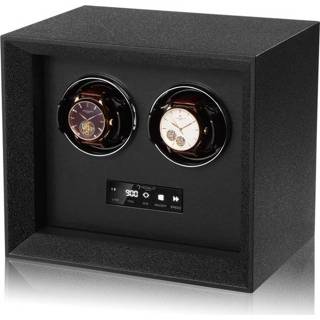 👉 Watchwinder zwart hout vierkant Modalo MV4 Safe voor 2 horloges