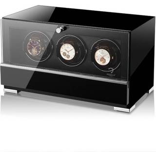 👉 Watchwinder zwart hout Modalo Clasico MV4 Black 4260203497977