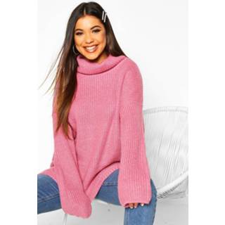 👉 Sweater rose l vrouwen Antique Roll Neck Oversized sweater,