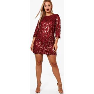 👉 Plus Tassel Sequin Shift Dress, Wine