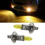 👉 Hoofdlamp geel 2PCS/Pair 12V H1 55W Halogen Fog Lamp Bulb Yellow 3200K-3500K Quartz Glass Car Light Source For Auto headlight Styling