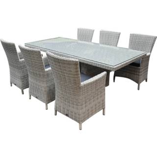 👉 Tuinset wit wicker active Capri Menorca dining 220x100xH75 cm 7-delig