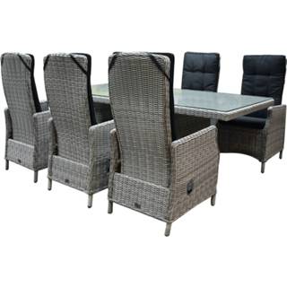 👉 Tuinset wit wicker active Empoli Menorca dining 220x100xH75 cm 7-delig verstelbaar