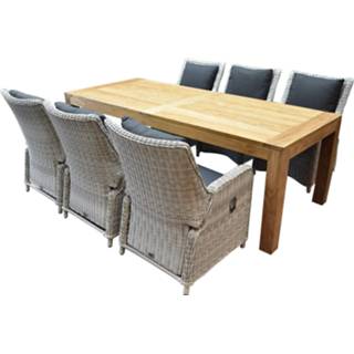 👉 Tuinset wit wicker active Bilbao Krista dining 240x95xH77,5 cm verstelbaar