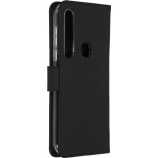 👉 Portemonnee zwart kunstleer unicolor unisex Wallet Softcase Booktype voor de Motorola Moto G8 Plus - 8719295292589