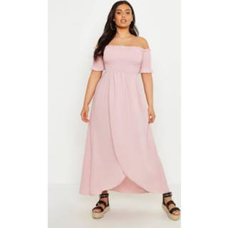👉 Maxi dres vrouwen blush Plus Off Shoulder Dress,