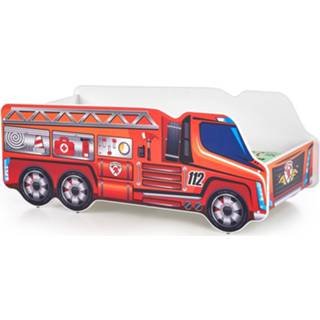 👉 Kinderbedje spaanplaat veelkleurig kinderen Kinderbed Brandweerauto 70x140cm