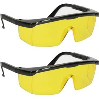 👉 Veiligheidsbril gele volwassenen 2x / vuurwerkbril glazen