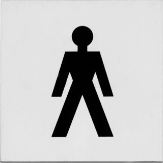 Roestvaststaal RVS modern geborsteld deurbeslagset zelfklevend mannen Intersteel Pictogram herentoilet vierkant 8714186126950