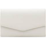 👉 Handtas PU Metal Popper Detailing wit vrouwen One Size Grainy Envelope Clutch Bag & Chain, White