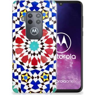 👉 Siliconen hoesje Motorola One Zoom TPU MozaÃ¯ek 8720091096172