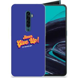 👉 Siliconen hoesje OPPO Reno 2 met naam Never Give Up 8720091242739