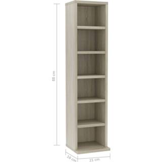 👉 Cd-kast 21x16x88 cm spaanplaat sonoma eikenkleurig