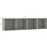 👉 Boekenkast/tv-meubel 143x30x36 cm betongrijs
