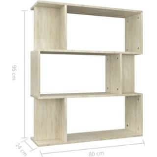 👉 Boeken kast spaanplaat bruin VidaXL Boekenkast/kamerscherm 80x24x96 cm sonoma eikenkleur 8719883672458