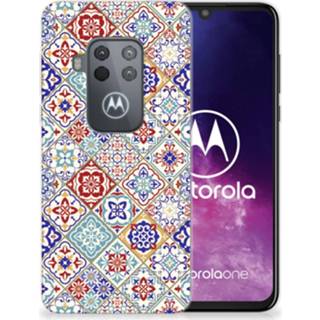 👉 Siliconen hoesje Motorola One Zoom TPU Tiles Color 8720091831803