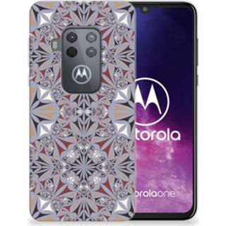 👉 Siliconen hoesje Motorola One Zoom TPU Flower Tiles 8720091894273