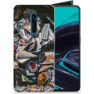 👉 Siliconen hoesje OPPO Reno 2 met foto Badges 8720091447356