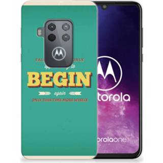 👉 Siliconen hoesje Motorola One Zoom met naam Quote Begin 8720091315839