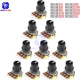 Potentiometer Diymore 1 PC Resistor 1K 5K 10K 20K 50K 100K 500K Ohm 3 Pin Linear Taper Rotary for Arduino with Cap