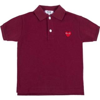 👉 Unisex rood Heart-patched polo